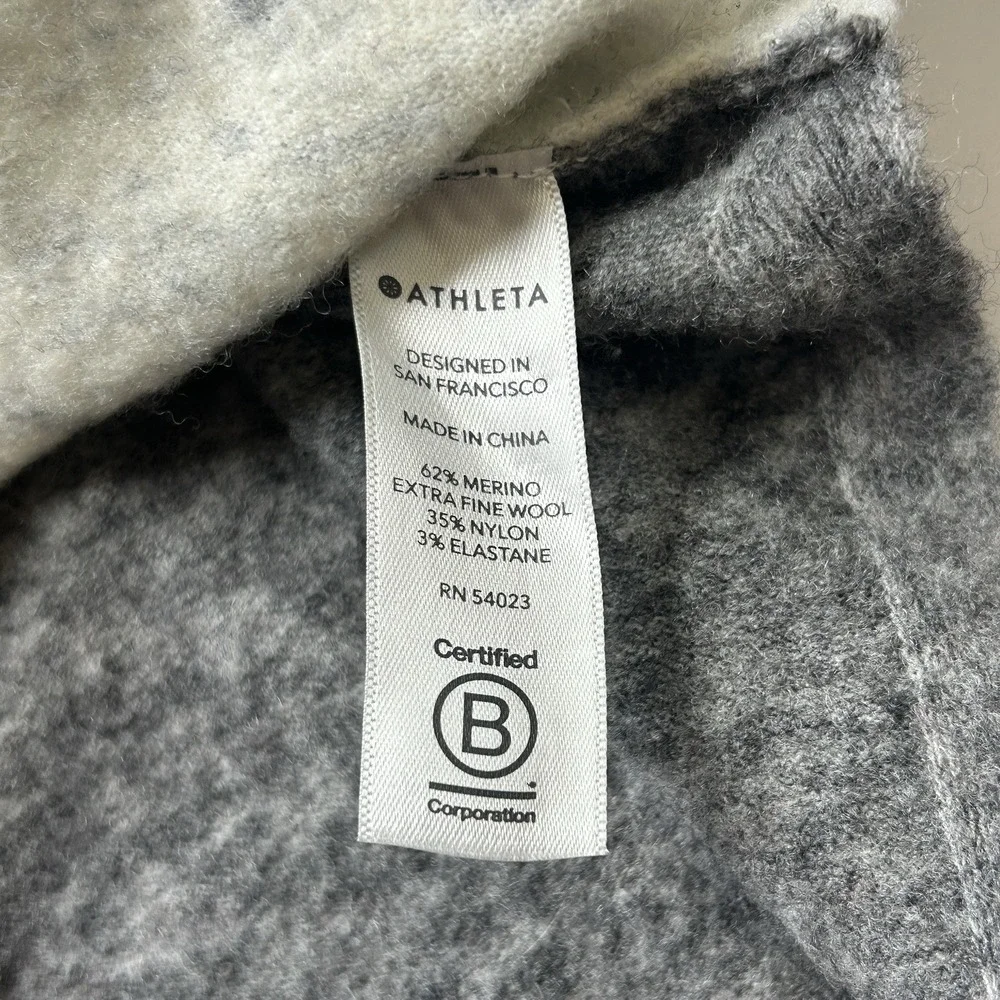 Athleta Transit Merino Wool Blend Colorblock Turtleneck Sweater Women's Size XS